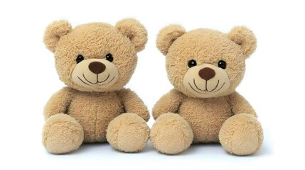 Obraz premium Adorable Pair of Plush Teddy Bears Sitting Together