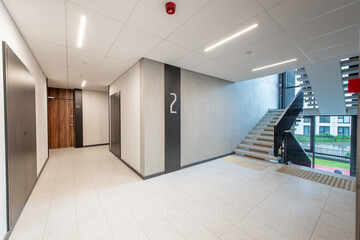 Modern Stairwell in a Contemporary Apartment Building Interior Design