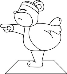 Bear Yoga Fitness Gymnastics Animal Vector Graphic Art Illustration