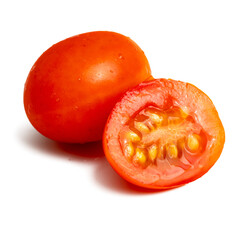 The Photo of a vegetable, queen tomato on a white background, taken with a 45Mp high resolution...