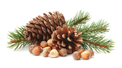 pine cones isolated on white
