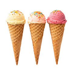 Ice Cream Trio on transparent