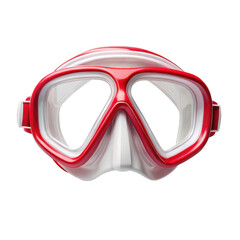 Red and White Snorkeling Mask on transparent