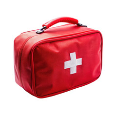  Red First Aid Kit Bag on transparent 