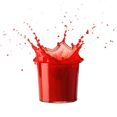 Red Liquid Splashes on transparent 