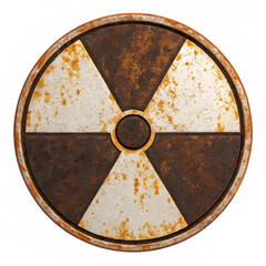 Rusty Radioactive Symbol on transparent