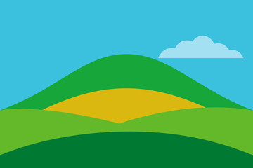 Obraz premium A Basic Landscape With Basic Hill Outlines For A Very Simple And Clean Design