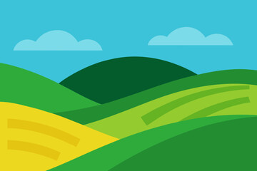 A Simple Graphic Depiction Of Rolling Hills For A Minimalist Natural Landscape