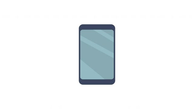 Flat digital tablet with dark frame on white background