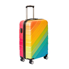 Colorful Suitcase on transparent 