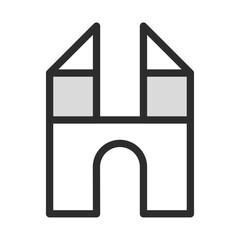 Building Block Toy Icon Play House Construction Kids Game Childhood Education