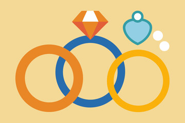 Some Basic Wedding Ring Shapes For A Simple And Clean Love Or Marriage Themed Icon