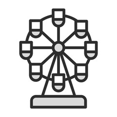 Ferris Wheel Icon Amusement Park Carnival Fun Ride Entertainment Attraction Fairground