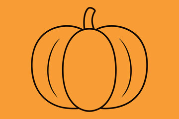 A Simple Outline Of A Pumpkin For A Clean And Minimalist Autumn Or Halloween Icon