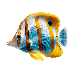 Vibrant Close-up of a Butterflyfish Against transparent Background