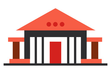 A Simple Library Building Shape For Educational And Community Themed Graphic Designs