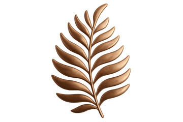 Fototapeta premium 3d rendering of a golden tropical fern leaf isolated on transparent background, perfect for luxury and nature-themed projects