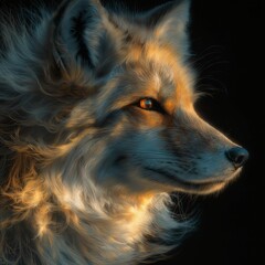 Fototapeta premium close up portrait of a fox face