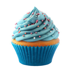 Deliciously Detailed Blue Cupcake with Sprinkles