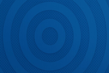 Matte blue geometric background with concentric circles and dot matrix background