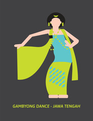 Gambyong Dance Vector – Classical Traditional Dance from Central Java, Indonesia