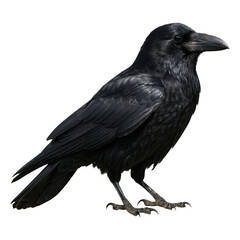 Real photo of real crow with transparent background