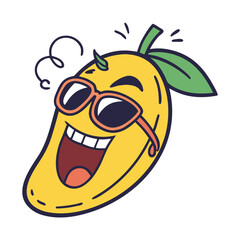 Mango With Funny Cartoon Face
