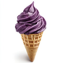 ice cream in a waffle cone with a glossy finish