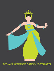 Bedhaya Ketawang Dance Vector – Sacred Classical Dance from the Royal Court of Java, Indonesia