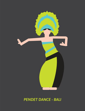 Pendet Dance Vector &ndash; Traditional Balinese Welcome Dance from Indonesia