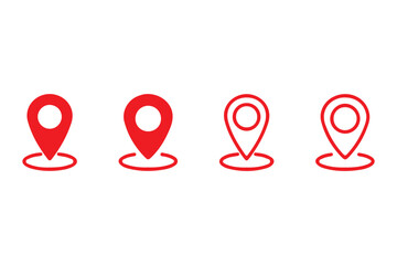 
Location pin icon set. Map navigation line style symbol. Gps location sign