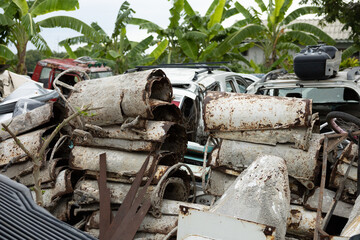 The pile of scrap iron