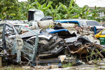 The pile of scrap iron