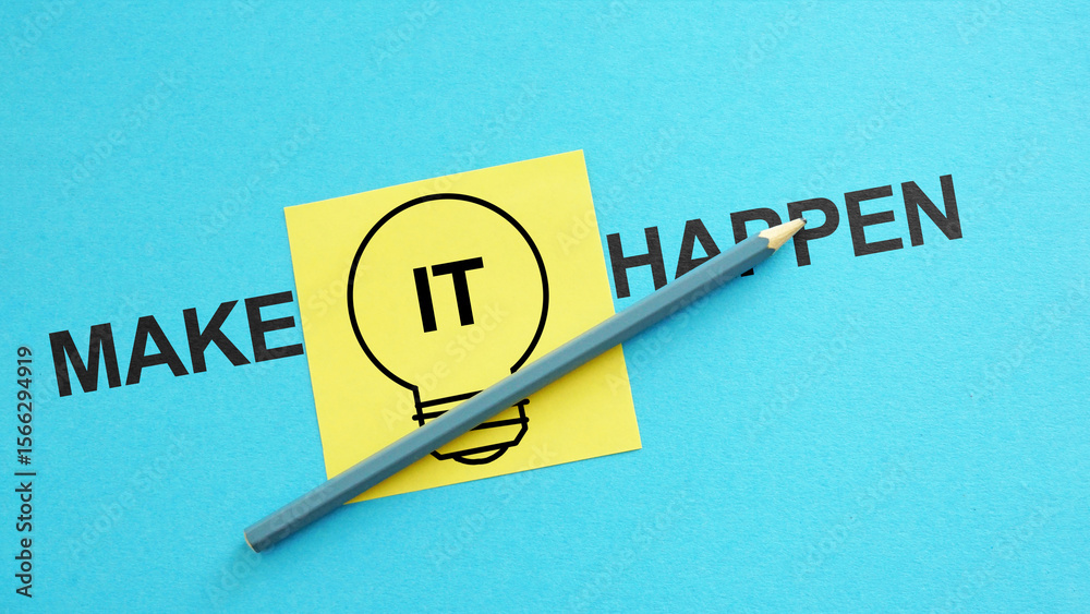Poster make it happen and change your mindset. progress, creativity for business idea