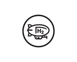 Airship icon vector art illustration.