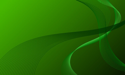 green smooth lines wave curves on soft gradient abstract background