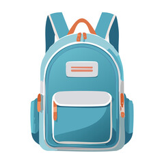 Stylish blue backpack for students and travelers, perfect for school, outdoor activities, and everyday use. PNG image, transparent background