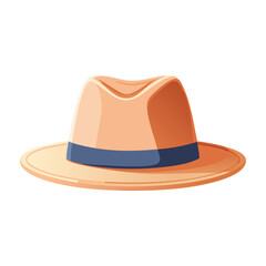 Stylish wide-brimmed hat designed for sun protection and casual outdoor activities during summer outings. PNG image, transparent background