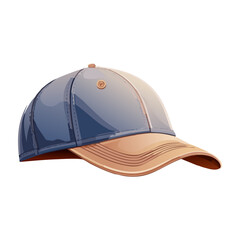 Stylish cap design showcasing a dual-tone color scheme and modern aesthetics for casual wear. PNG image, transparent background