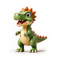 Fototapeta premium Green and Orange Cartoon Dinosaur Figurine