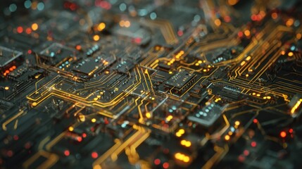 Glowing circuit board abstract technology background image