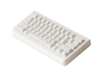 3D Of Minimalist White Keyboard on Transparent Background