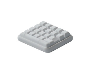 3D Of Minimalist White Keyboard Icon on Transparent Background