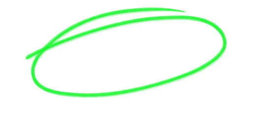 Hand Drawn green Circles Isolated on Transparent Background, Sketch Doodle Marker Rings for Text Highlight and Logo Emphasis