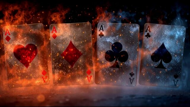 Elemental Ace Collection &ndash; Fire, Smoke, and Shadow Cards. Generative AI