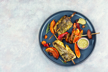 Grilled Alaskan pollock fish.