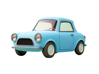 3D Of Cute Cartoon Retro Car on Transparent Background