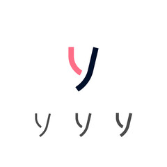 Art modern lowercase letter Y made logo style