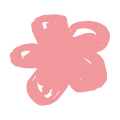 Obraz premium 手描きの赤色の花のイラスト