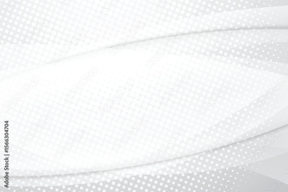 Poster subtle white and gray background texture with elegant curved shapes and dot patterns creating a clea